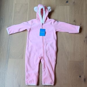 Columbia Pink Fleece Baby Footie